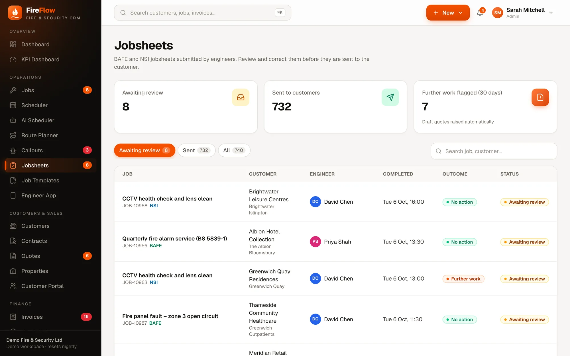 Jobsheets awaiting office review
