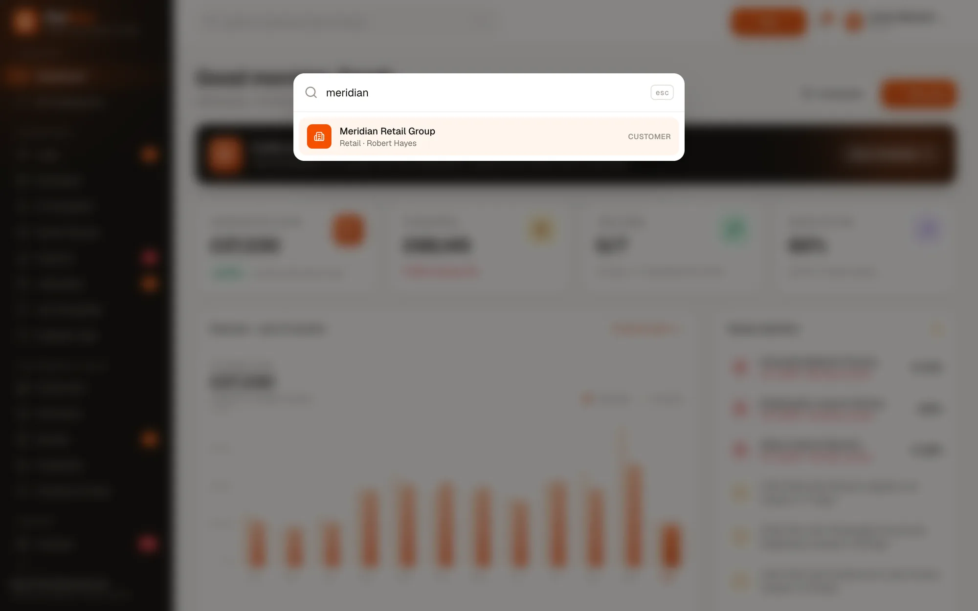 Search (⌘K) screen in FireFlow